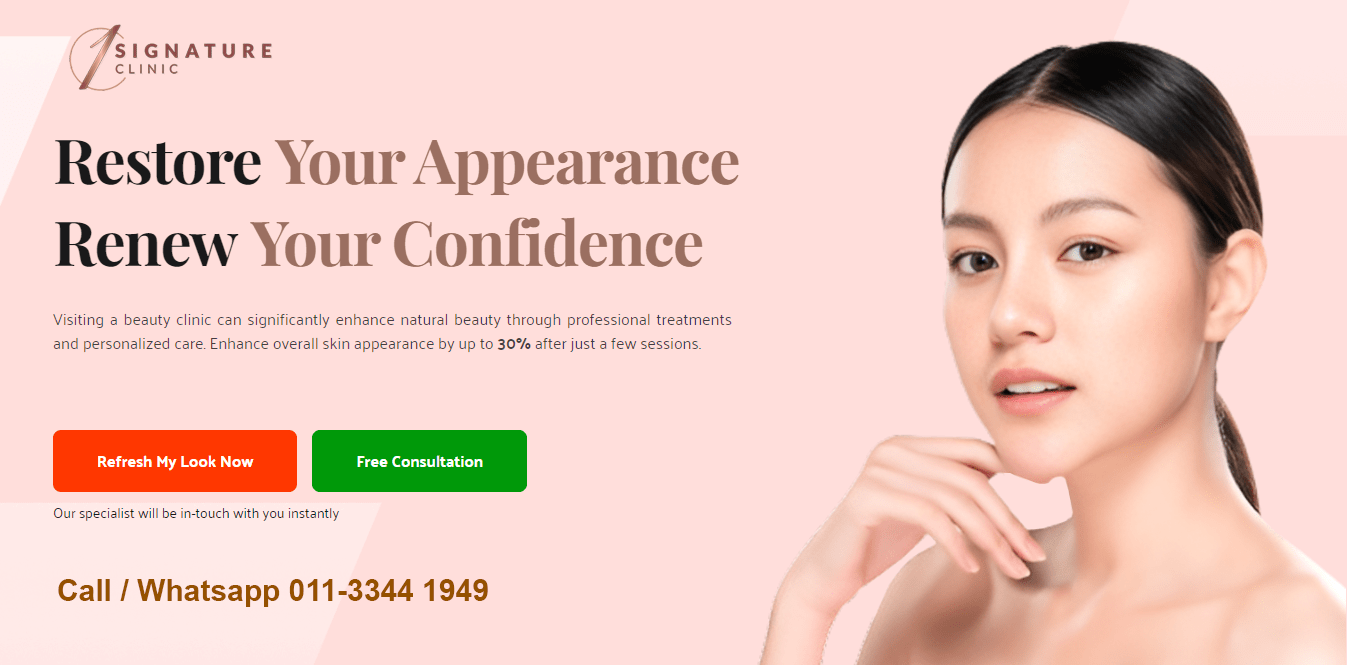 1signature Aesthetic Beauty Clinic Testimonial USJ 10 Taipan Subang Jaya Near Me Taipan Real Testimonial Selangor CTA Button Near Me Subang Jaya